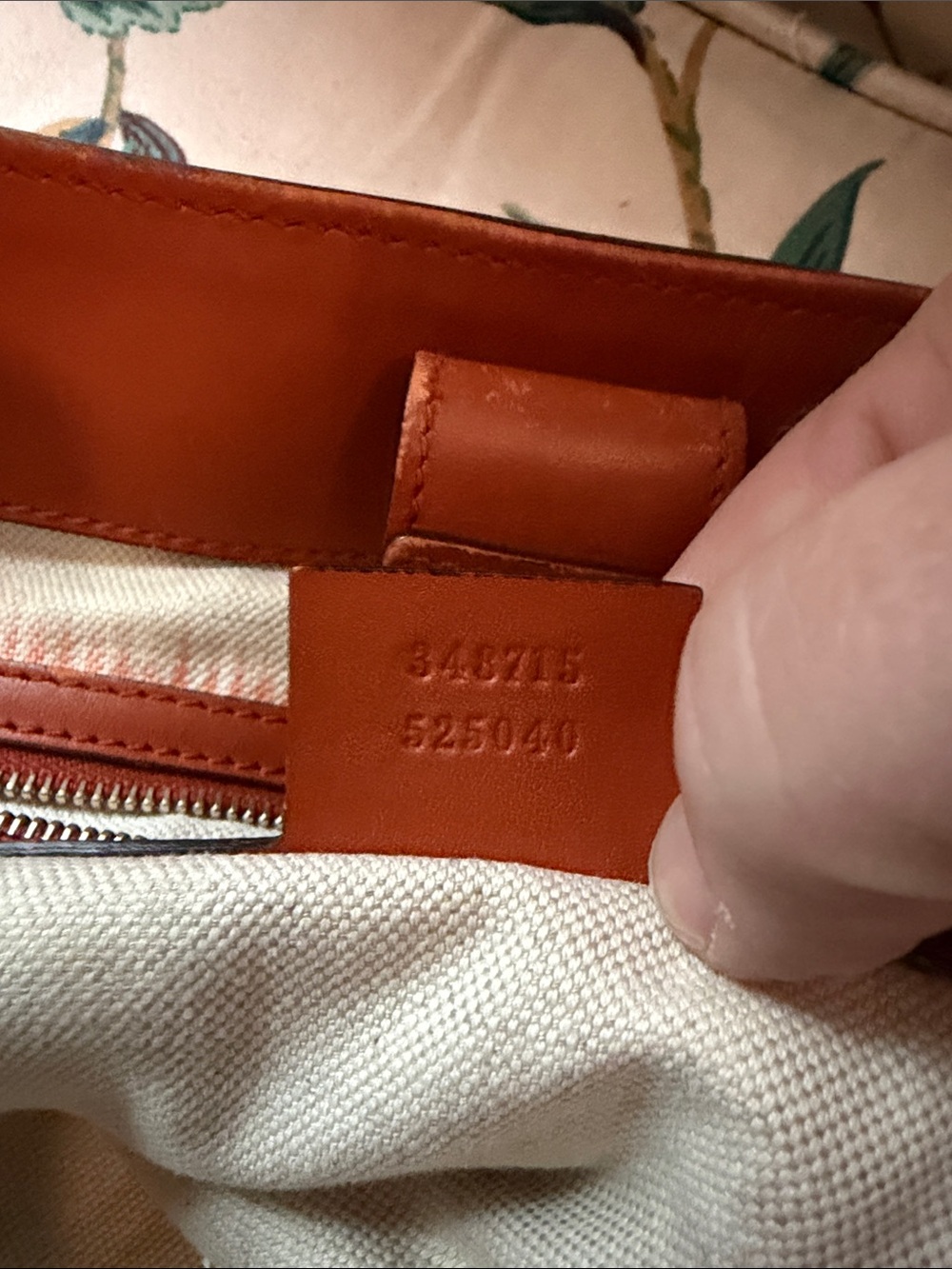 Gucci Blue Denim Tote with Orange Leather Trim - Picture 9 of 14